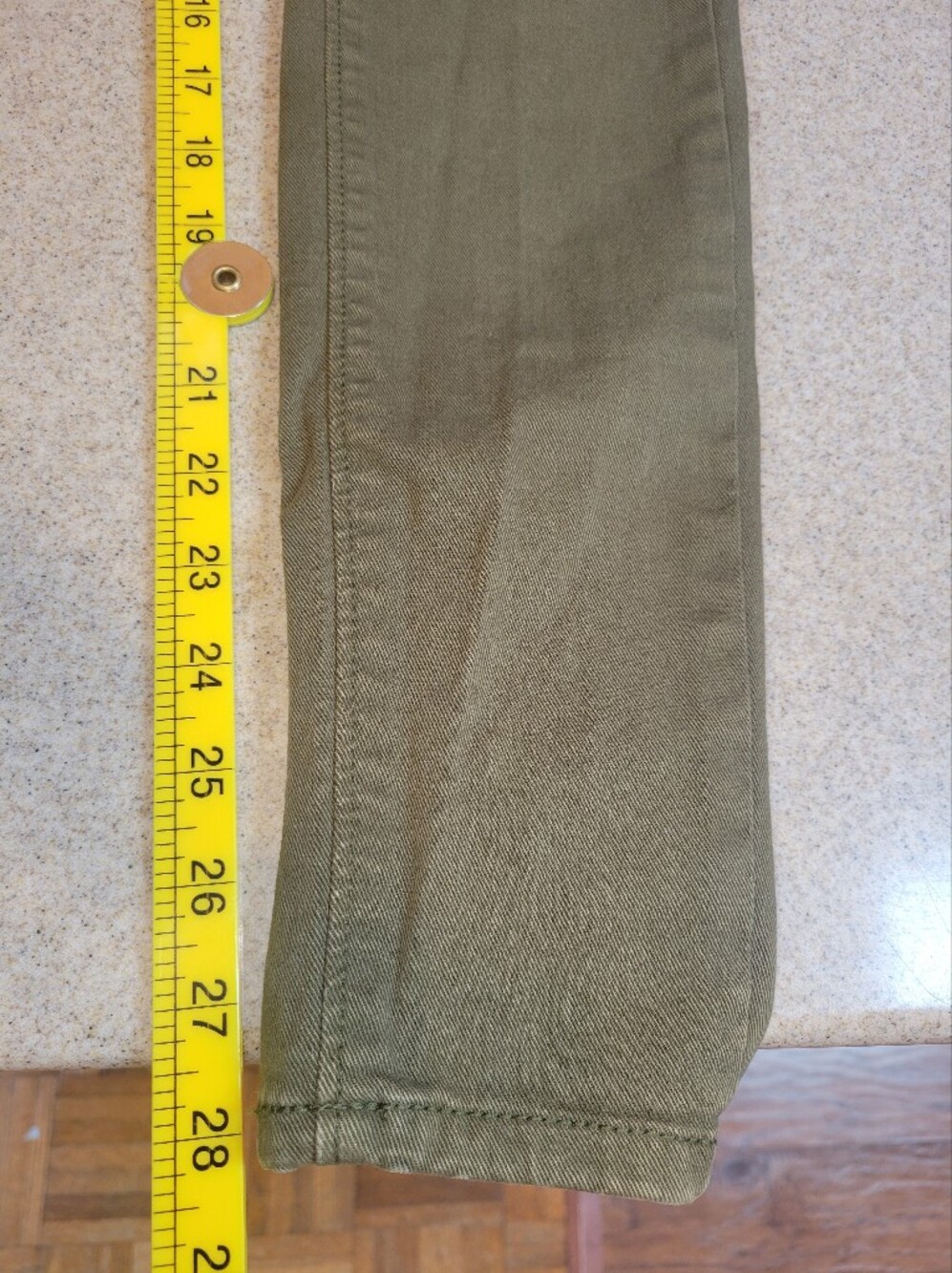 LOFT High-Rise Skinny Button Fly Green Denim Jeans Size 24 Cotton Stretch - Picture 6 of 12